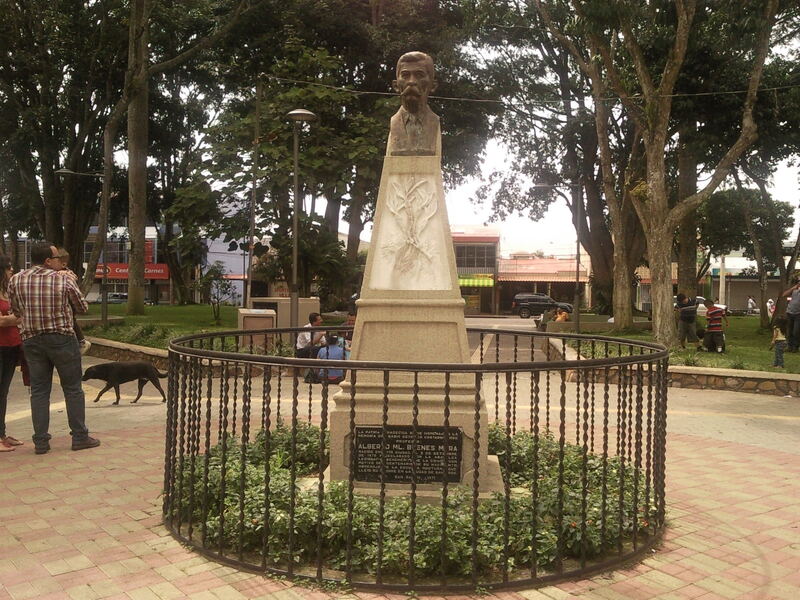 Monument to Alberto Manuel Brenes Mora in San Ramón, Costa Rica