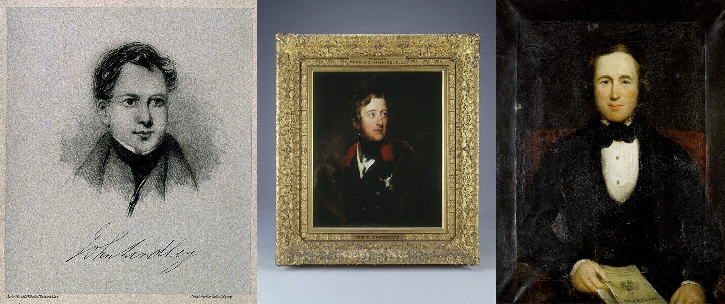 Portraits of John Lindley, William Cavendish 6th Duke of Devonshire, and Joseph Paxton