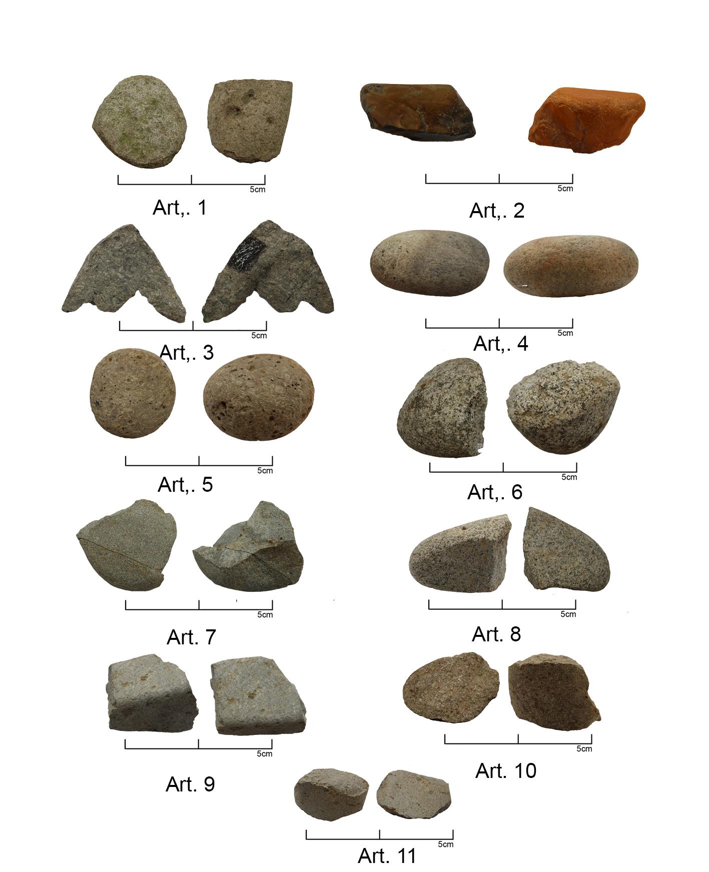 Grinding stones and manos used for food processing