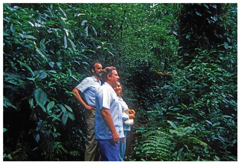 Joseph Tosi at Monteverde with President Rodrigo Carazo, 1979