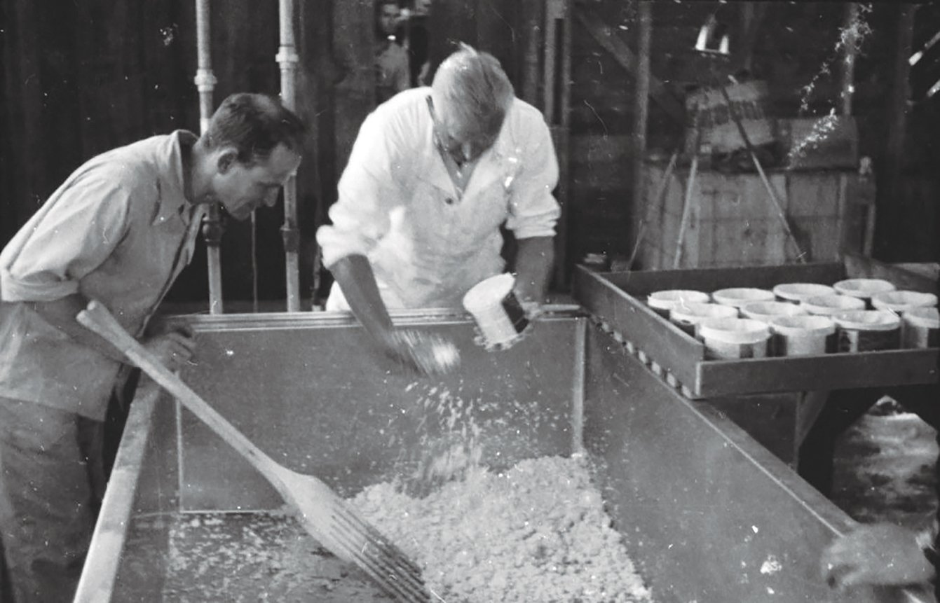 Workers at the Monteverde Cheese Factory in its early years