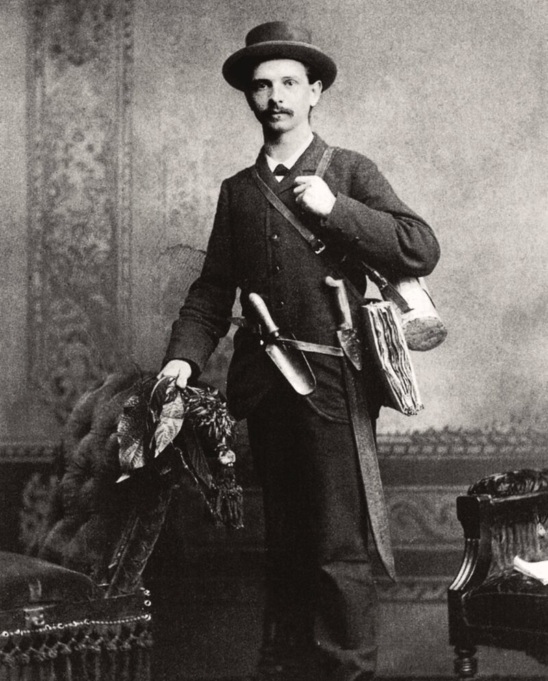 Adolphe Tonduz photographed in Costa Rica, circa 1895, holding botanical specimens
