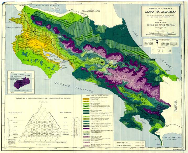 Tosi's 1969 Ecological Map of Costa Rica