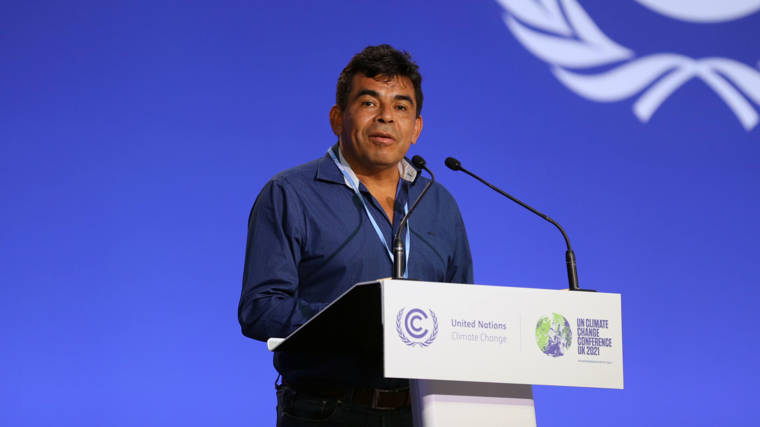 Levi Sucre Romero speaking at COP26